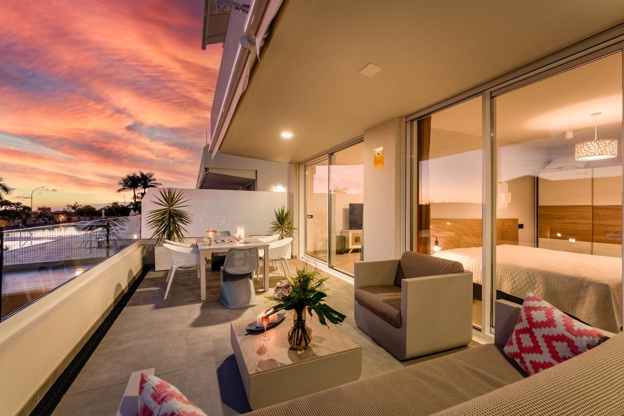 Apartment Modern New Terrazas De Costa Adeje. Heated Pool, Big Terrace And Private Parking *